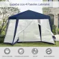Carpa de Jardín 3x3 m Cenador con 4 Partes Laterales Mosquitera con Cremallera Protección UV Impermeable para Patio Exterior Eve
