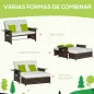 Sofá de Ratán con Reposapiés