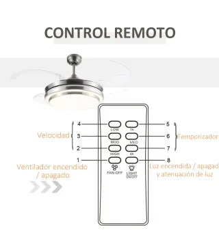 Ventilador de Techo con Luz