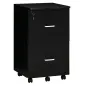 Cajonera de Oficina Mueble Auxiliar con 2 Cajones Cierre con Llave para Estudio Despacho 43x45x72 cm Negro