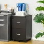 Cajonera de Oficina Mueble Auxiliar con 2 Cajones Cierre con Llave para Estudio Despacho 43x45x72 cm Negro