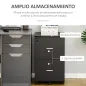 Cajonera de Oficina Mueble Auxiliar con 2 Cajones Cierre con Llave para Estudio Despacho 43x45x72 cm Negro