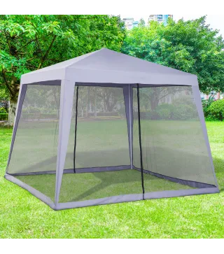 Carpa de Jardín 3x3 m Cenador con 4 Partes Laterales Mosquitera con Cremallera Protección UV Impermeable para Patio Exterior Eve