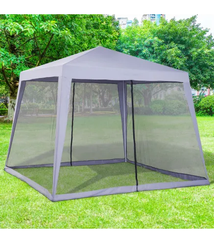 Carpa de Jardín 3x3 m Cenador con 4 Partes Laterales Mosquitera con Cremallera Protección UV Impermeable para Patio Exterior Eve