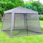 Carpa de Jardín 3x3 m Cenador con 4 Partes Laterales Mosquitera con Cremallera Protección UV Impermeable para Patio Exterior Eve