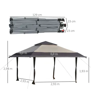 Cenador Plegable con Doble Techo