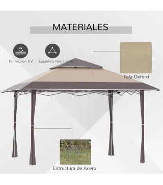 Cenador Plegable con Doble Techo