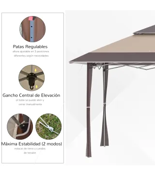 Cenador Plegable con Doble Techo