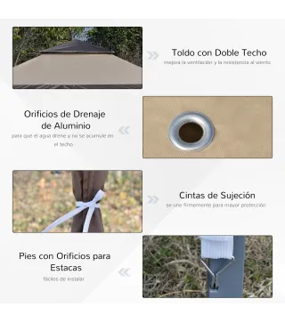 Cenador Plegable con Doble Techo