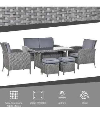 Conjunto de Muebles de Ratán