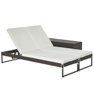 Conjunto 2 Tumbonas y 1 Mesa de Ratán