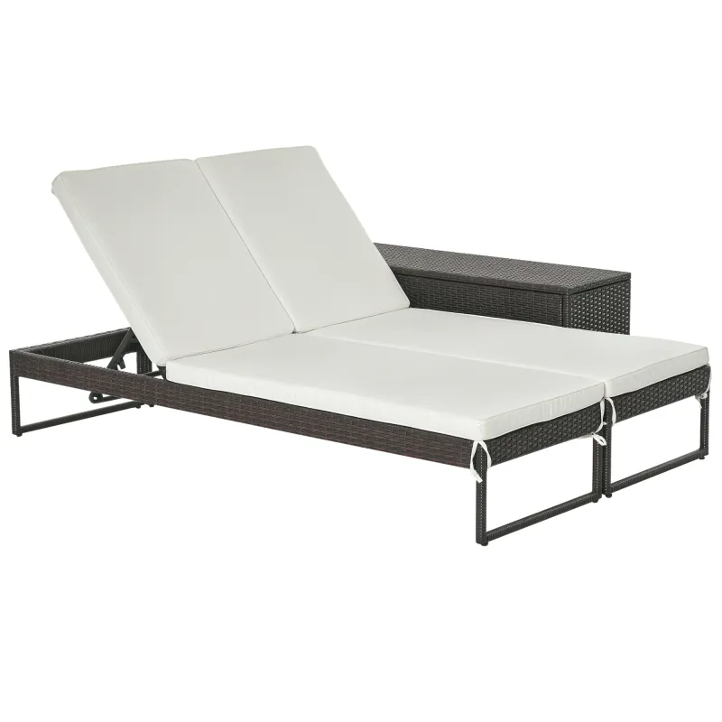 Conjunto 2 Tumbonas y 1 Mesa de Ratán Conjunto 2 Tumbonas y 1 Mesa de Ratán