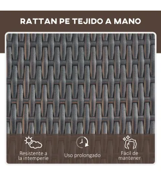 Conjunto 2 Tumbonas y 1 Mesa de Ratán
