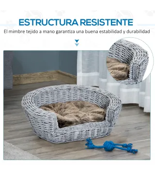 Cama para Perros de Mimbre