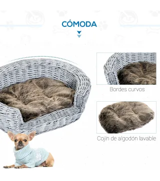 Cama para Perros de Mimbre