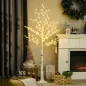Árbol Sintético con 120 Luces LED IP44 con Brillo Ajustable Decoración para Interiores 20x20x150 cm Blanco