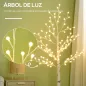 Árbol Sintético con 120 Luces LED IP44 con Brillo Ajustable Decoración para Interiores 20x20x150 cm Blanco