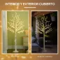 Árbol Sintético con 120 Luces LED IP44 con Brillo Ajustable Decoración para Interiores 20x20x150 cm Blanco