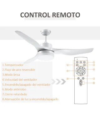 Ventilador de Techo con Luz