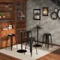 Conjunto de 4 Taburetes de Bar Estilo Industrial Apilables y con Reposapiés Aptos para Interiores y Exteriores 43x43x76 cm Carga
