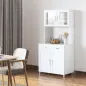 Mueble Aparador auxiliar de Cocina Alacena Armario de Comedor con Estantes Interiores Ajustables y Cajón 80x48x170 cm Blanco