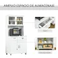 Mueble Aparador auxiliar de Cocina Alacena Armario de Comedor con Estantes Interiores Ajustables y Cajón 80x48x170 cm Blanco