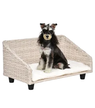 Sofá Cama de Mimbre para Mascotas