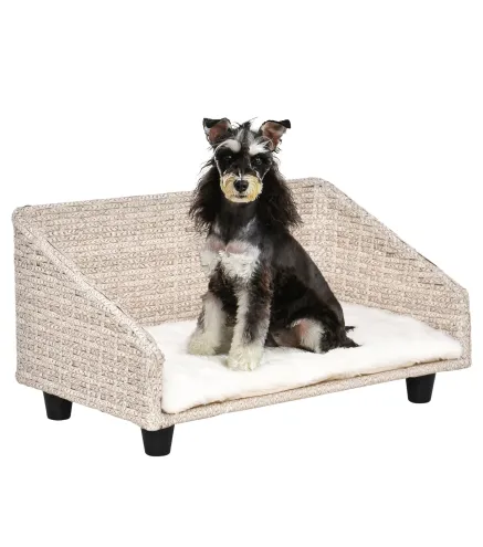 Sofá Cama de Mimbre para Mascotas