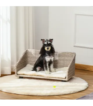 Sofá Cama de Mimbre para Mascotas