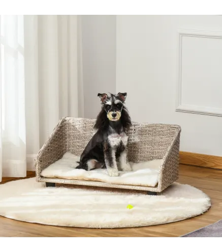 Sofá Cama de Mimbre para Mascotas