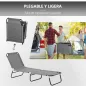 Tumbona Plegable Reclinable con Ángulo Ajustable de 5 Posiciones para Jardín Exterior Piscina Terraza Camping Carga 120 kg 188x5