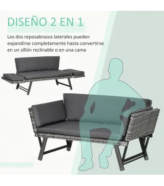 Sofá de Ratán de 2 Plazas