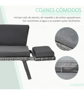 Sofá de Ratán de 2 Plazas