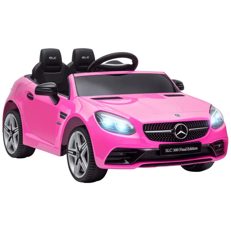 Coche Eléctrico para Niños de +3 Años, Mercedes SLC 300, Coche Eléctrico 12V, con Mando a Distancia 2,4 G, Ruedas Traseras con S