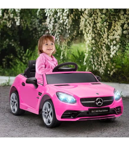 Coche Eléctrico para Niños de +3 Años, Mercedes SLC 300, Coche Eléctrico 12V, con Mando a Distancia 2,4 G, Ruedas Traseras con S