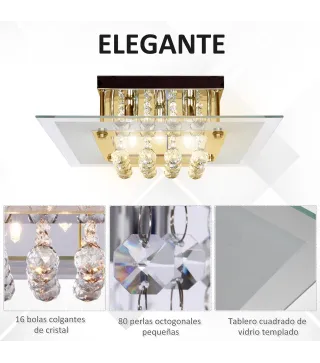 Lámpara de Techo de Cristal