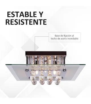 Lámpara de Techo de Cristal