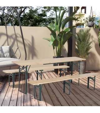 Conjunto de Mesa y 2 Bancos