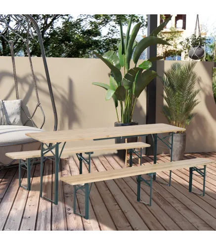 Conjunto de Mesa y 2 Bancos