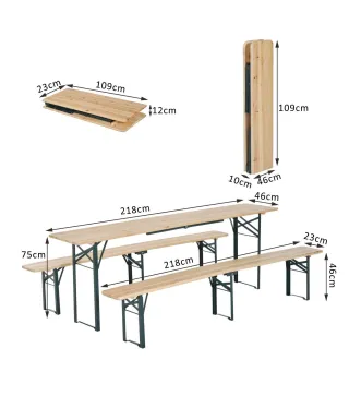 Conjunto de Mesa y 2 Bancos