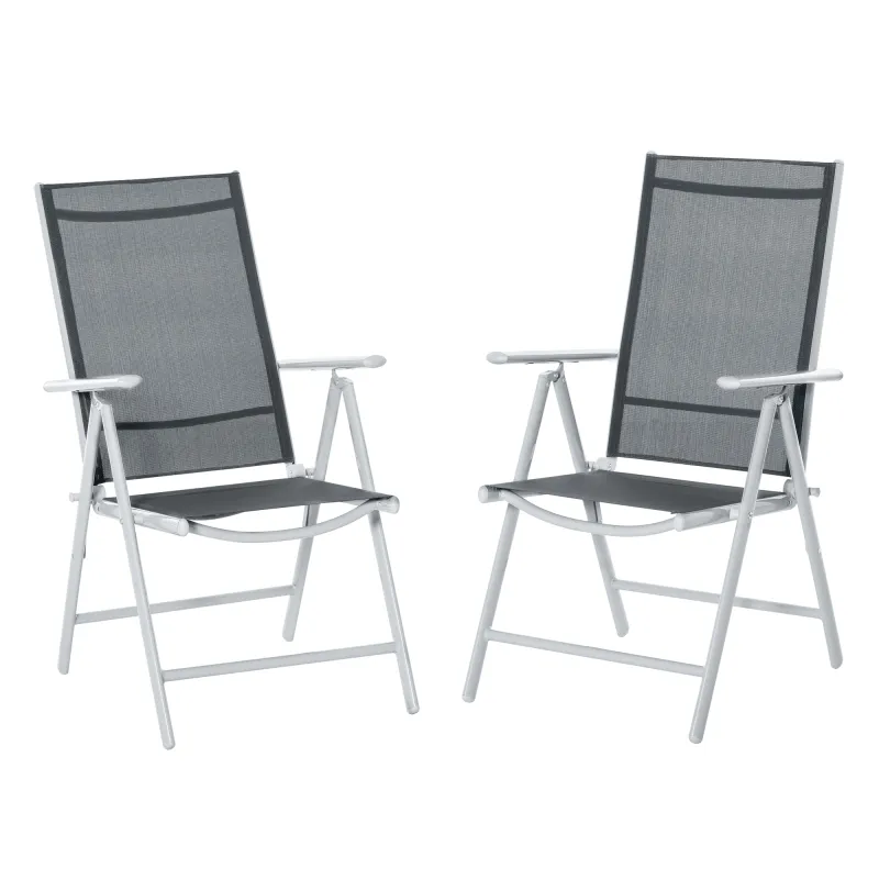 Set de 2 Sillas Plegables de Jardín Set de 2 Sillas Plegables de Jardín