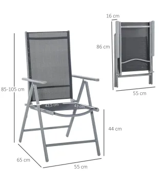 Set de 2 Sillas Plegables de Jardín