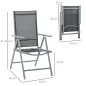 Set de 2 Sillas Plegables de Jardín Set de 2 Sillas Plegables de Jardín