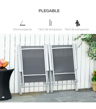 Set de 2 Sillas Plegables de Jardín