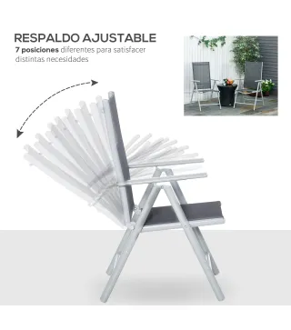 Set de 2 Sillas Plegables de Jardín