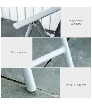 Set de 2 Sillas Plegables de Jardín