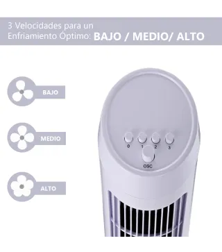 Ventilador de Torre Oscilante 70°