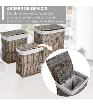 Set de 3 Cesto para Ropa Sucia