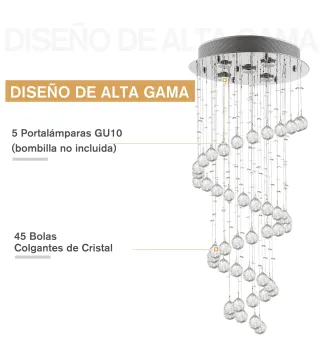 Lámpara de Techo de Cristal