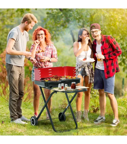 Barbacoa Plegable con Ruedas